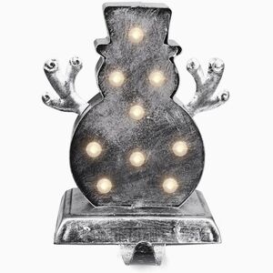 Greenidea LED Snowman Stocking Holder in Silver